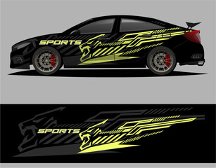 Sport car decal wrap illustration v22.eps