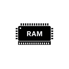 High-Quality RAM Icon Vector – Computer Memory Chip Symbol for Tech & Hardware Graphics
