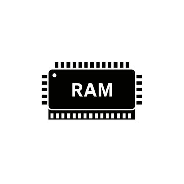 High-Quality RAM Icon Vector &ndash; Computer Memory Chip Symbol for Tech & Hardware Graphics