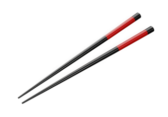 Pair of chopsticks isolated on a transparent background