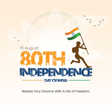 80th year of Independence. Since 1947 is the foundational year of India's inaugural Swatantrata Diwas or Independence Day.