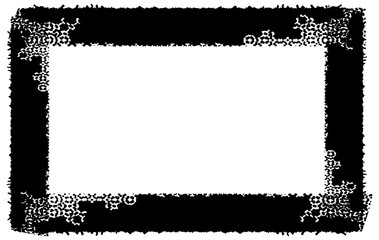 Grunge Style Distressed Frame with Abstract Black Border Texture, Perfect for Posters, Flyers, and Vintage Templates, and Invitation Design