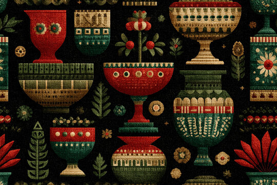 Abstract African Seamless Pattern. Tribal Abstract for Fabric Print, Clothes, Carpet, Bag, etc. Kwanzaa Pattern. Happy Kwanzaa.