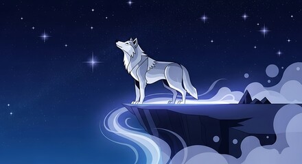 wolf howling in the moon