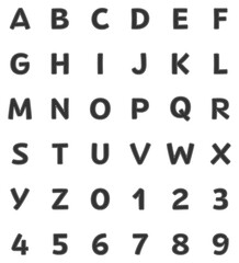 アップリケ風アルファベット＋数字セット