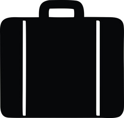 Classic black briefcase icon representing business travel and professional document storage a versatile symbol