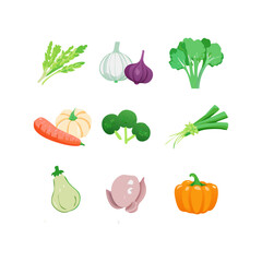 fresh vegetables icons vector illustration