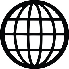 Simple globe icon representing world connectivity and global information access digital symbol of the internet and communication networks