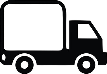 Silhouette of a delivery truck icon for logistics transportation shipping services and commerce symbolizing transport of goods