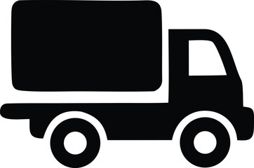 Classic delivery truck icon simple silhouette transportation logistics cargo shipping vehicle symbol