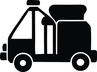 Stylized silhouette of a small open-top electric vehicle for urban transportation and eco-friendly mobility concepts