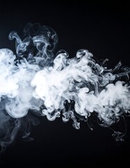 Abstract smoke swirls against a dark background