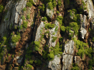 Mossy Rock Texture Background with Natural Stone