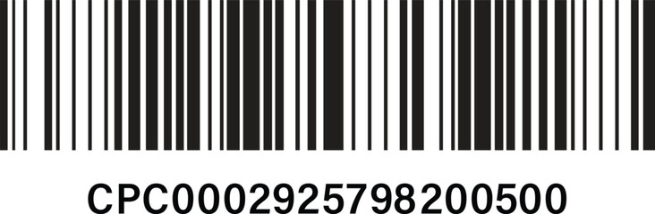 Bar code on transparent background.