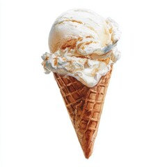 Creamy Vanilla Ice Cream in a Crunchy Waffle Cone Delight