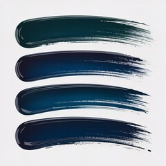 Four horizontal dark paint strokes with visible brush texture on a white background art concept
