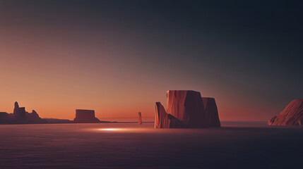 Fototapeta premium Minimal sunrise landscape