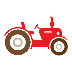 Red Farm Tractor Icon
