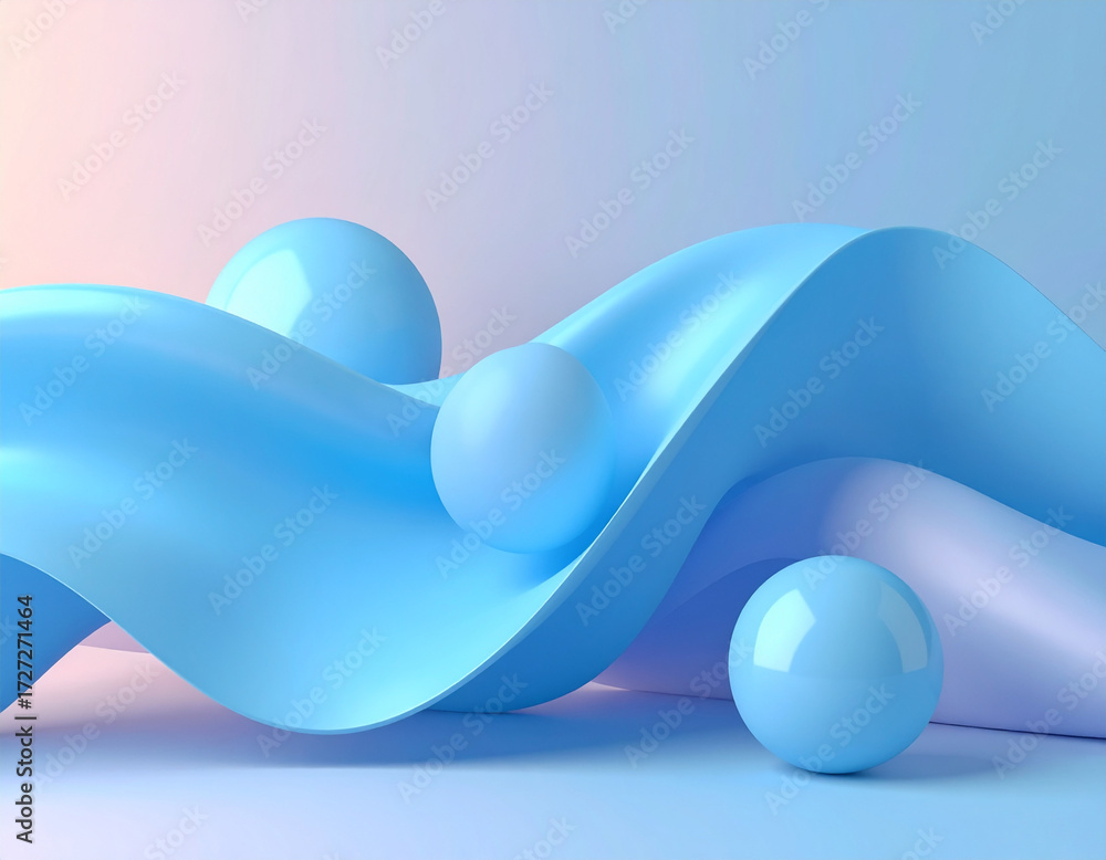 Poster abstract movement shape with pastel color tones convey feeling of elegant and graceful flow in light