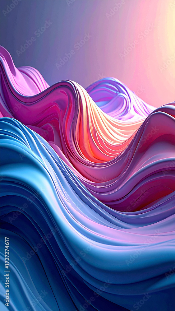 Aufkleber elegant pastel flowing shapes create sense of calm and serenity with their abstract movement and vib