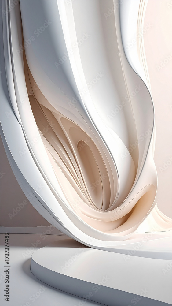 Poster elegant pastel shape flow with abstract movement creating sense of calm and beauty elegant curves pr