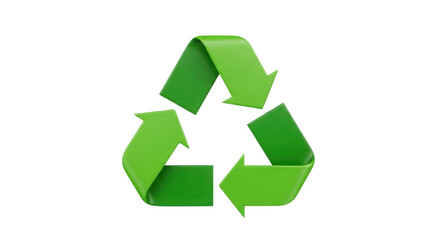 Obraz premium Green recycling arrows symbol isolated PNG with Transparent Background