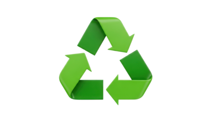 Green recycling arrows symbol isolated PNG with Transparent Background