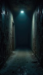 Obraz premium Shadowy Interior A Mysterious Hidden Space, Moody Ambiance, Dark Textures, Secret Room, Suspenseful Atmosphere, Perfect for Thriller, Mystery, Crime, Detective Stories