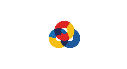 Obraz premium Vibrant abstract interconnected circles represent synergy, collaboration, and dynamic teamwork in modern business concepts