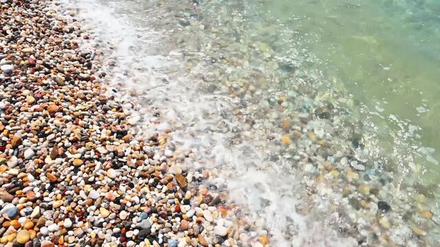 Peeble beach on greece, Turquoise water
