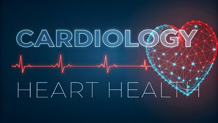 Abstract red human heart with red cardio puls line. world heart day