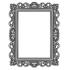 Vintage retro decorative frame border vector line art hand drawn illustration
