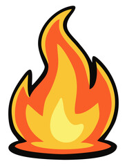 Melted fire illustration. Editable color vector