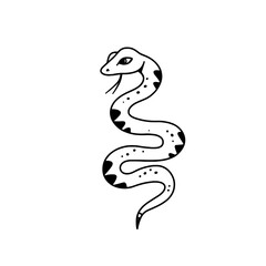 Fototapeta premium Coral Snake. Coral Snake simple black and white line art vector logo