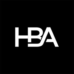 Initial HBA Monogram Logo Design Vector Icon Business Company Brand Corporate Typography Creative Graphic Modern Elegant Identity Template Luxury Minimalist Concept