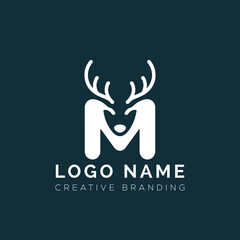 Letter M deer logo