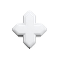 Obraz premium White Cross Symbol Isolated on Transparent Background for Health and Medical Concepts