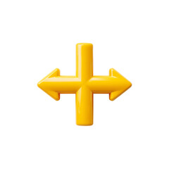 Obraz premium Bright Yellow Directional Arrows Indicating Multiple Path Options on a Clean Background