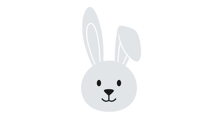 Cute rabbit head icon. A simple animal face vector illustration isolated on transparent background for Easter holiday design or kids branding. svg