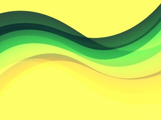 Abstract gradient background with soft flowing green and yellow wave shapes. Suitable for presentation background, wallpaper, or creative graphic design element.