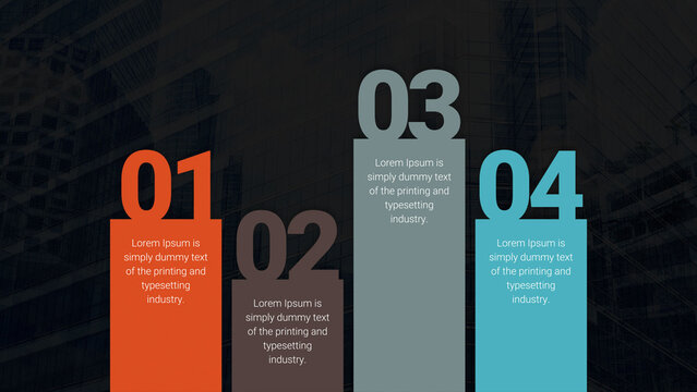 Modern Business Process Infographic With Steps And Large Text 01