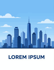 Fototapeta premium Cityscape Skyline with One World Trade Center and Clouds