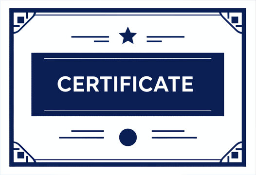 Elegant Certificate Design with Star and Blue Border