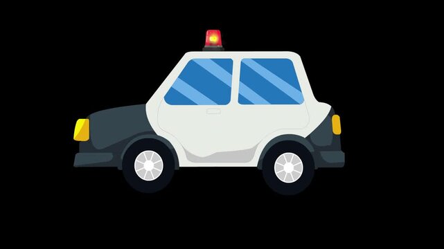 Police Car Cartoon with alpha channel 