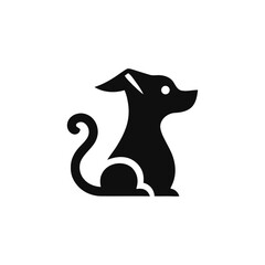 Playful Pup Vector Silhouette A Charming Pet Illustration