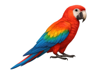 Scarlet macaw parrot with bright colorful feathers