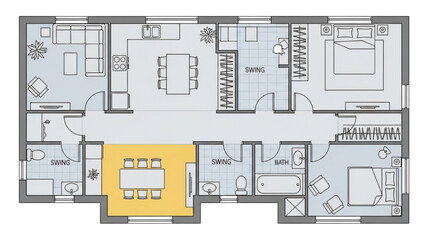 AutoCAD House Plan Vector Illustration – New Home Floor Plans for Interior and Exterior Construction AI EPS PNG JPEG
