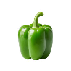 Fresh Green Bell Pepper Isolated on White Background Perfect for Culinary and Healthy Lifestyle Themes