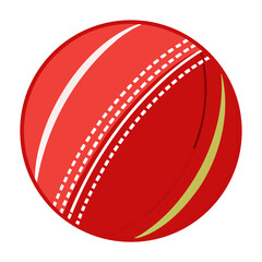 Dynamic red cricket ball with vivid textures, perfect for sports marketing, team branding, and energetic competition themes, originally a scalable vector graphic, delivering crisp lines