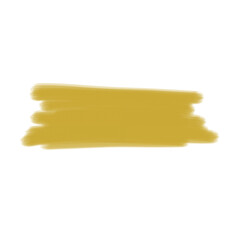 Golden paint brush stroke isolated on transparent background 